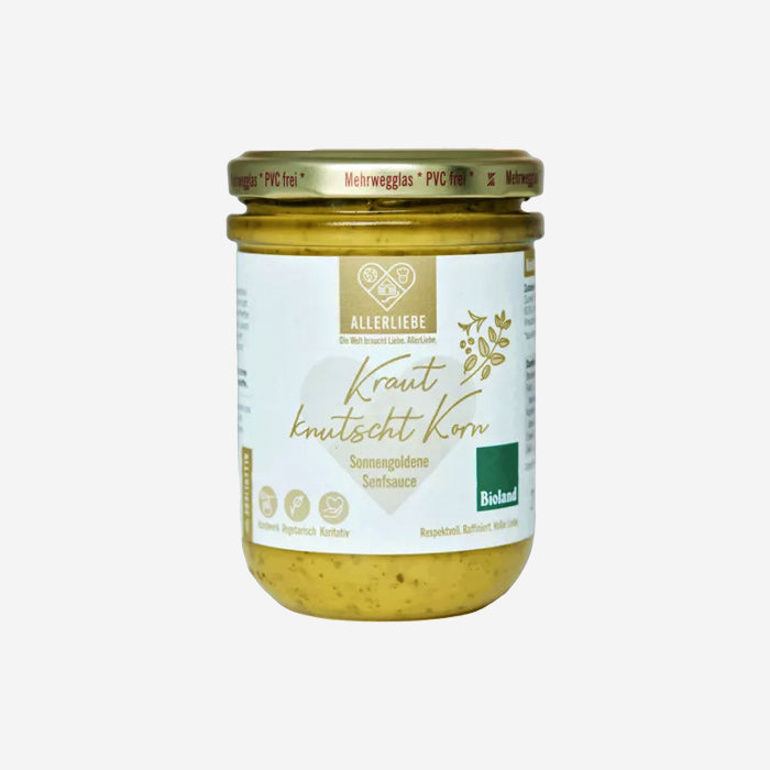 ALLER LIEBE organic sauces and chutneys in returnable glass jars