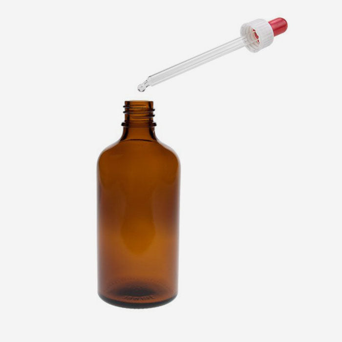 Glass bottle with/without spray attachment, 100 ml brown