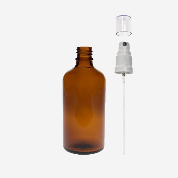 Glass bottle with/without spray attachment, 100 ml brown