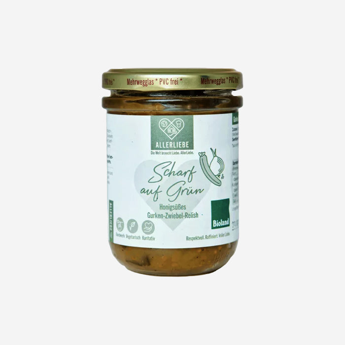ALLER LIEBE organic sauces and chutneys in returnable glass jars