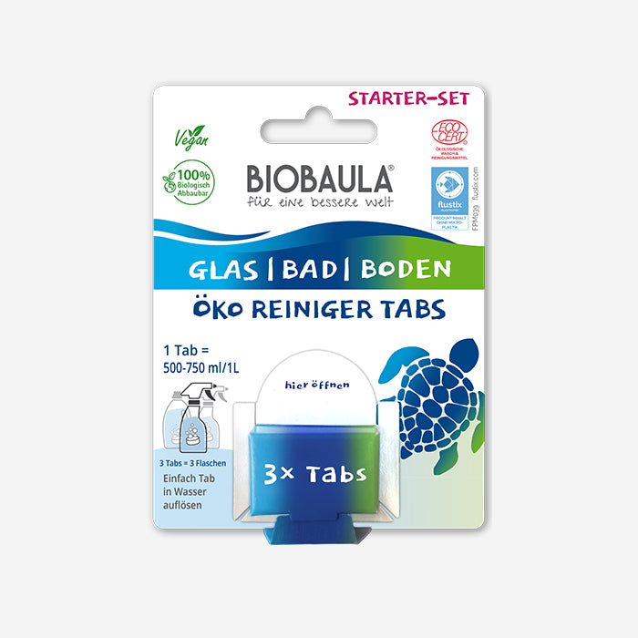 Öko Reiniger-Tabs: Starter-Set Glas, Bad, Boden